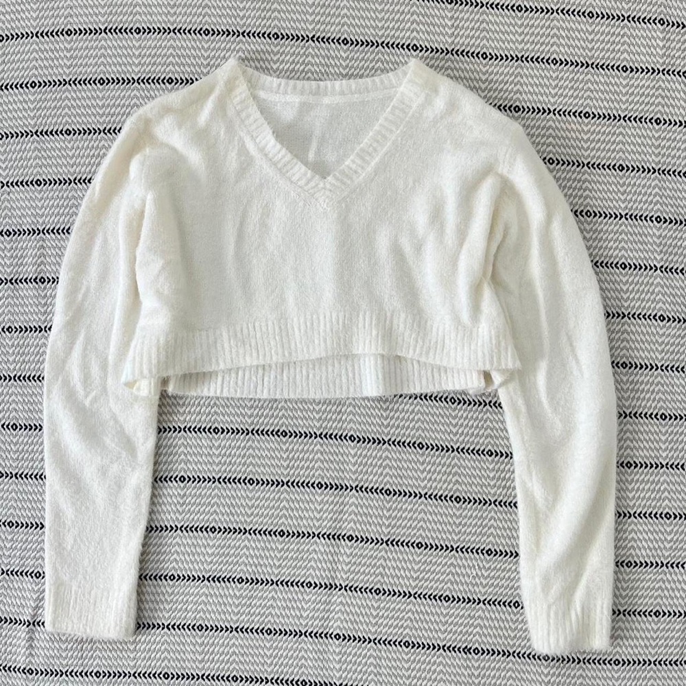 Varsity cropped soft sweater